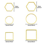 60pcs Beading Hoop Earring Findings Hypoallergenic Hexagon Square Round Earring Hoop Open Bezel Pendant Frame for DIY Crafts Accessories Supplies(Gold,3Shapes) - color: 60PCS;Square,Hexagon,Round;Gold