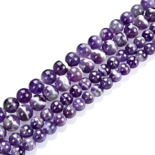 90pcs Adabele Natural Banded Purple Amethyst Crystal Crystal Healing Gemstone 4mm Small Round Beads Gem Stone Spacer for DIY Craft Jewelry Making GY31-4 - color: Amethyst, size: 4mm (90pcs/1 Strand)