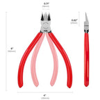 HAUTMEC 6" Flush Cutters Ultra Sharp Flush Cut Pliers 10PCS Small Wire Cutters for Crafting, Spring Loaded and Non-slip Grip Wire Snips for Plastic, Jewelry Marking, Artificial Flowers, HT0318-10PC - color: 6 Inch-10pcs