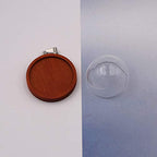 ZenRa 10-Piece Glass Dome Pendant Set with Wooden Base & Hollow Glass Cabochons (30mm Red Coffee) - size: 30mm Dome Red Coffee
