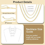 Freekiss Women's Layered Necklace Set - 3 Piece Dainty Gold Jewelry for Everyday Stacking | 14K Gold Plated Snake Chain, Rope Chain, Cuban Chain | Adjustable Length 14-18.5 Inch | Gift Ready - color: Gold, style: 3Snake+Rope+Cuban