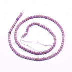 LiQunSweet 130 Pcs 3mm Natural Lepidolite Purple Mica Beads Strands Faceted Round Small Loose Crystal Gemstone Bead Spacer for DIY Jewelry Making - color: Natural Purple Mica Beads_3mm