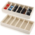 2 Pack Sunglasses Organizer Tray 6 Grid Jewelry Glasses Holder Storage Organizer Drawer Eyeglasses Sunglasses Display Velvet Tray for Women Glasses Jewelry Display Watch (Beige)