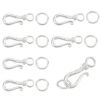 PH PandaHall 6 Sets 925 Sterling Silver Hook Clasps S Hook Ring Jewelry Clasps Ring Clasps Connectors for Necklace Bracelet Pendant Purse Making Keychain Handmade Crafts Sterling Silver Jewelry