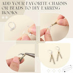Liliaafar 12 Pcs Silver Leverback Earring Hooks French Earring Hooks 10x15mm Interchangeable Dangle Ear Wire Findings for Women Jewelry Making DIY Crafts Supplies, 2 Styles