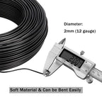 YEQIN 12 Gauge Aluminum Wire, 105 Feet 2mm Bendable Metal Craft Wire for Sculpting, Armature, Jewelry Making, Floral Making, Doll Making, Modelling, Crafting, Bonsai Training (Black) - color: Black