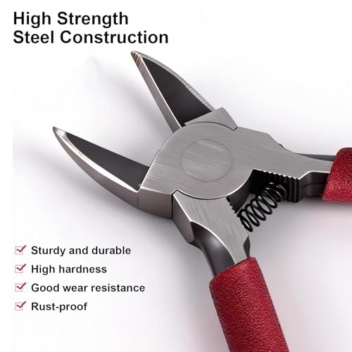 10 Pcs 6" Precision Wire Cutters Spring Loaded Flush Cutters Sharp Side Cutter Clippers Diagonal Cutting Pliers for Jewelry Making, Crafts, Electronics, Zip Ties