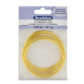 Beadalon Carbon Steel Memory Wire, Round, Large Bracelet, Gold Color, 0.5 oz, Approx. 30 coils