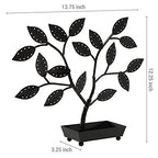 MyGift Jewelry Tree w/Bird Nest 48 pair Earrings Holder, Bracelets/Necklace Organizer Stand (Black Metal) - color: Black Metal
