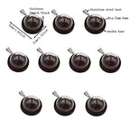 ZenRa 10 Pieces Glass Dome with Wooden Base Glass Vial Pendant with Wood Hollow Cabochons Charms (25mm Dome Dark Coffee) - size: 25mm Dome Dark Coffee