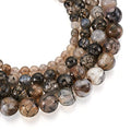 Craftdady 4 Strands Black Dragon Vein Agate Beads 6-12mm Round Natural Stone Beads Crystal Energy Healing Stone Loose Beads for DIY Jewelry Bracelets Necklaces, Total About 177pcs - color: Crystal Black Dragon Vein Agate