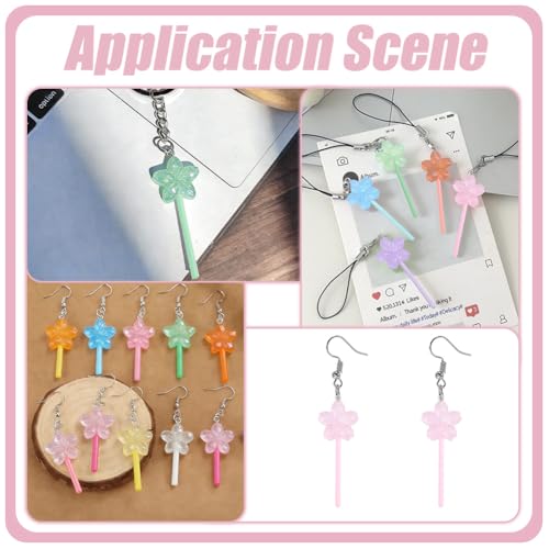 20Pcs Lollipops Resin Charms Colorful Heart Lollipop Charms Candy Dangle Pendants Lollipops Charm Pendant Bulk for Earrings Bracelets Necklaces Jewelry Making DIY Crafts Supplies - size: 64x24mm