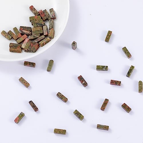 Natural Unakite Rectangle Tube Beads 4x13mm 38cm/str Loose Semi Gemstone Stone Beads for Making Bracelets Necklace Earrings - color: Unakite, size: 4x13mm Rectangle