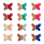 Beadthoven 12pcs/6 Pairs Butterfly Wood Resin Charms Connector Pendants, Mini Small Butterfly Wood Earrings Blanks Wooden Pendants for DIY Bracelet Jewelry Making Spring Boho Earrings Necklace Women - color: Butterfly