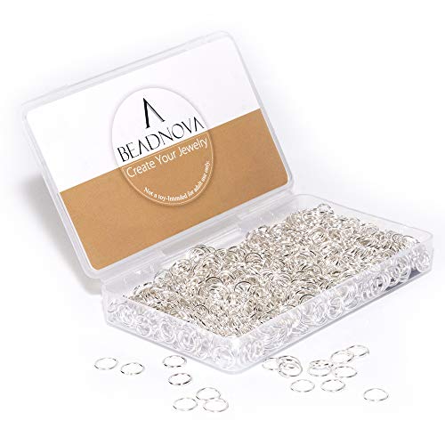 BEADNOVA 10mm Jump Rings Silver Jewelry Jump Rings for Jewelry Making Acessories Findings for Keychains (900Pcs) - color: 900pcs, size: 10mm
