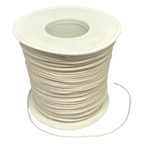 1.0 mm Polyester Cord Beading Thread for DIY, Multi Colors Options Macrame Friendship Necklace, Bracelet Jewelry Making String, Craft Making Accessories (Cream, 1.0 mm) - size: 1.0 mm