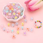 200pcs 12mm Flower Acrylic Beads Mix Candy Colors Flower Plastic Pastel Beads for DIY Crafts Braids Bracelet Earring Jewelry Making
