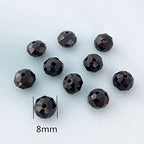 Jmassyang 8mm Briolette Rondelle Faceted Crystal Glass Beads for Jewelry Making Bracelets Necklaces Earrings (Black, 250pcs) - color: Black, size: 6x8mm