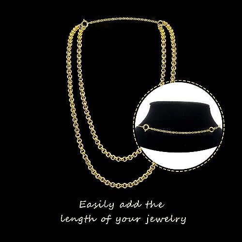 3 Pcs 925 Sterling Silver Necklace Extenders for Women Durable Strong Removable Necklace Bracelet Anklet Extension Jewelry Making Chains - color: 2 4 6 Inch, Gold