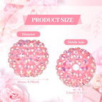 40 Pcs 20 mm Rhinestone Beads Bulk Crystal Round Disco Ball Chunky Bubblegum Beads for Pens Bracelets Charms Craft European Style Jewelry Making Supplies Christmas(Pink) - color: Pink