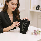 KUKUVR 2Pcs Black Velvet Necklace Bust Display Stand, Jewelry Pendants Chain Holder Stand, Necklace Display Board for Retail Vendor Booth & Selling (Small 8.8 * 6.7inch) - size: Small 8.8*6.7inch
