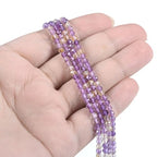 Ametrine 3mm Faceted Gemstone Round Loose Beads Strand 15.5-16" DIY Jewelry Making - color: Ametrine