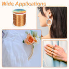 HARFINGTON Wire 328ft Length 26 Gauge Copper Craft Jewelry Wrapping Wire Tarnish Resistant Beading for Jewelry Making Supplies Crafting, Rose Gold - color: Rose Gold