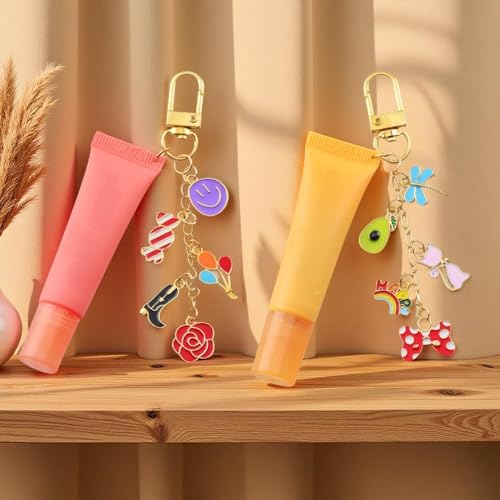 600Pcs Lip Gloss Keychain Making Kit with Charms, Including 30 Keychains Clips 2meters Extender Chain 100 Charm Jewelry Plier, DIY Keychains Kit, for Keychain Making Supplies DIY Crafts
