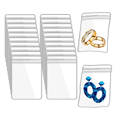 Jewelry Pouch Clear Self Seal Plastic Zipper Bags for Earrings Rings Packing Storage Transparent PVC Lock Pouches, Pack of 80 - color: 80 pcs small bags,6*8 cm