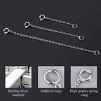3 Pcs 925 Sterling Silver Necklace Extenders for Women Durable Strong Removable Necklace Bracelet Anklet Extension Jewelry Making Chains - color: 1 2 3 Inch, Silver