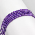 MJDCB 225pcs Natural Small Stone Beads 3mm Amethyst Round Smooth Loose Gemstone Bead for Jewelry Making Bracelets Earrings Necklaces Accessories - color: Amethyst