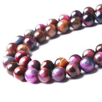 Natural Starry Sky Rose Pink Tiger Eyesr Stone Beads for Jewelry Making DIY Bracelet Necklace Jewelry Making 1 Strand 15.5inch 35PCS 10MM - color: Starry sky rose pink tiger eyes, size: 10MM
