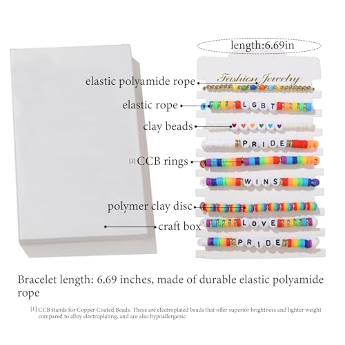 12pcs Halloween Heishi Beaded Bracelets for Women-Spooky Ghost & Pumpkin Party Favors Boho Stackable Polymer Clay Bead- Stretch Friendship Bracelet Set - style: LGBTQ 1-9pcs
