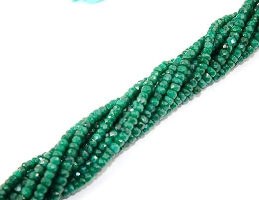 Z.A Gems Natural Green Jade Faceted Beads- 6 mm Round Beads - Natural Gemstone Beads for Jewelry Making Strand 15 Inch. - size: 6 mm