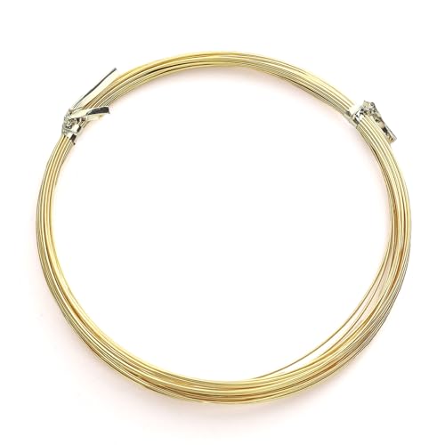 BEADIA 14K Gold Plated Wire 0.7mm 5 Meters Bead Cord for Bracelet Necklace Charm Beading Jewelry Making Findings - size: 0.7mm, style: 14K Gold