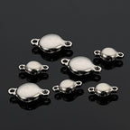 Brass Made Round Magnetic Clasps Stronger Magnetic Closure for Necklace Bracelet and Chain Keep Your Jewelry Secure 10 Sets/lot - size: 8mmX14mm & Rhodium Tone
