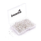 BEADIA Open Eye Pins Silver Head Pins for DIY Jewelry Making 20mm 500pcs - color: Silver, size: 20mm