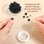 AD Beads 8mm Natural Round Loose Beads 110 Pieces, for Making 108 Mala Prayer Beads Necklace, Bracelet & Yoga Meditation, Jewelry Design (Black Lave) - color: Black Lave, size: 8mm-110pcs