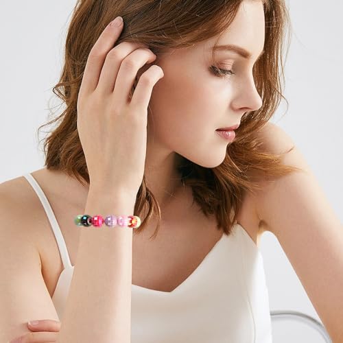 50PCS 16mm Acrylic Beads Colorful Disco Ball Beads Ab Color Bead for Jewelry Making Bracelet Necklace Earrings 70s 80s Costume Accessories