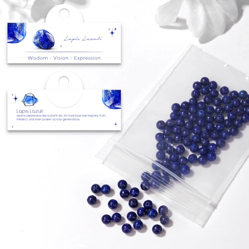 Raicegs 100pcs 4mm Lapis Lazuli Beads Natural Gemstone Beads Round Loose Beads for Jewelry Making DIY Bracelets Necklace - color: Lapis Lazuli, size: 4mm Round