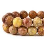 8mm Yellow Sea Sediment Imperial Jasper Round Gemstone Natural Stone Loose Beads for Jewelry Making Design Crafts 45 Pcs 15 Inch - color: Yellow, size: 8mm