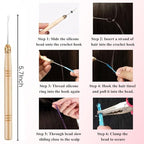 Hair Extension Tools Kit, 500 Silicone Lined Micro Rings, 1 Plier, 1 Threader, 1 Crochet Hook, 8 C/J/I Needles, 5 Clips, 1 Comb, 5 Sewing Threads,100 Mini Rubber Bands with Storage Case - color: Pink