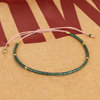 KELITCH Adjustable turquoise bead bracelet single color knitting friendship bracelet fashion jewelry daily wear gift (28 color selection) - color: Dark Green 04O