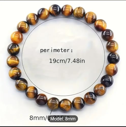 Tiger Eye Beads 8mm Round Natural Gemstone Loose Beads for Jewelry Making Bracelets DIY Crafts