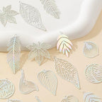 Dazzling Colorful Filigree Charms Hollow Out Multicolor Geometric Filigree Pendants for DIY Jewelry Making Earrings Necklaces Components - color: Leaf