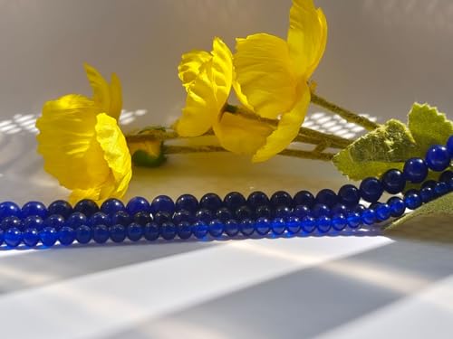Stone Beads 6mm 140pcs Dark Blue Chalcedony Beads Round Loose Gemstones Beads for Bracelet Necklace Jewelry Making (6mm, 60631 Dark Blue Chalcedony) - color: Dark Blue Chalcedony Beads, size: 6mm