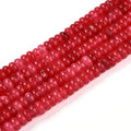1 Strand Natural White Jade Rondelle Beads Strands Dyed Gemstone Beads Spacers for Jewelry Making Bracelets Necklace DIY Crafts 4.5x2.5~3mm 14.5" About 142~148pcs/strand Red - color: Red