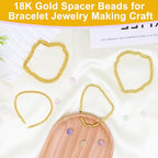 200Pcs 4mm Gold Flat Spacer Beads 18K Gold Plated Loose Beads for Jewelry Making DIY Bracelet Necklace Earring - size: 4mm