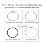 Clip Stopper Charms Sterling Silver Rondelle Spacer Bead Charm Stopper Charm for Pandora Charm Bracelets - color: Silver (2 pcs)
