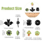 8Pcs Halloween Lampwork Beads Set - 4 Styles, Mixed Shapes & Colors (16-33mm), 1.2-2mm Hole, Handmade Glass Beads for Jewelry Making, DIY Crafts